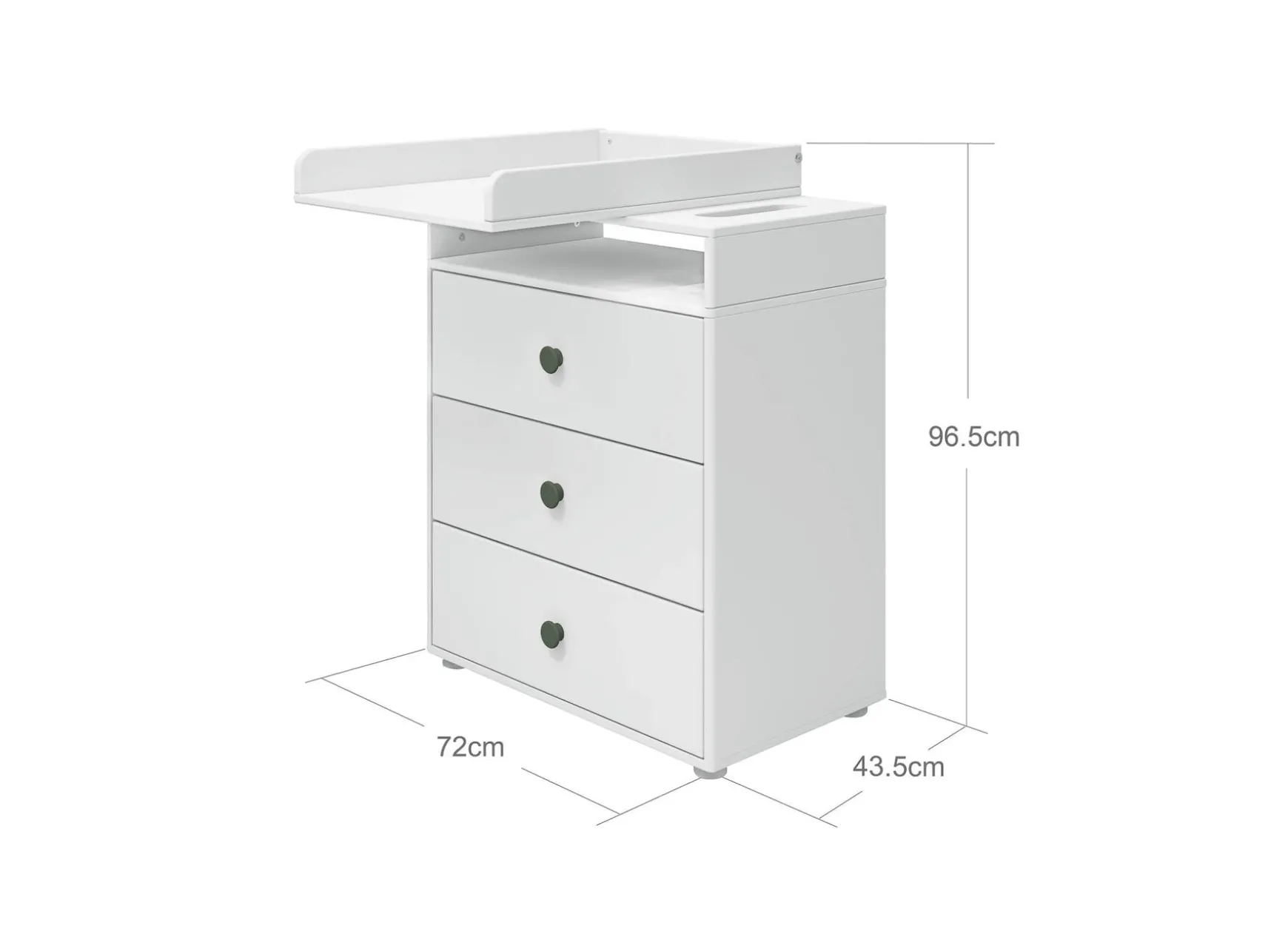 Puslebord, 3 skuffer