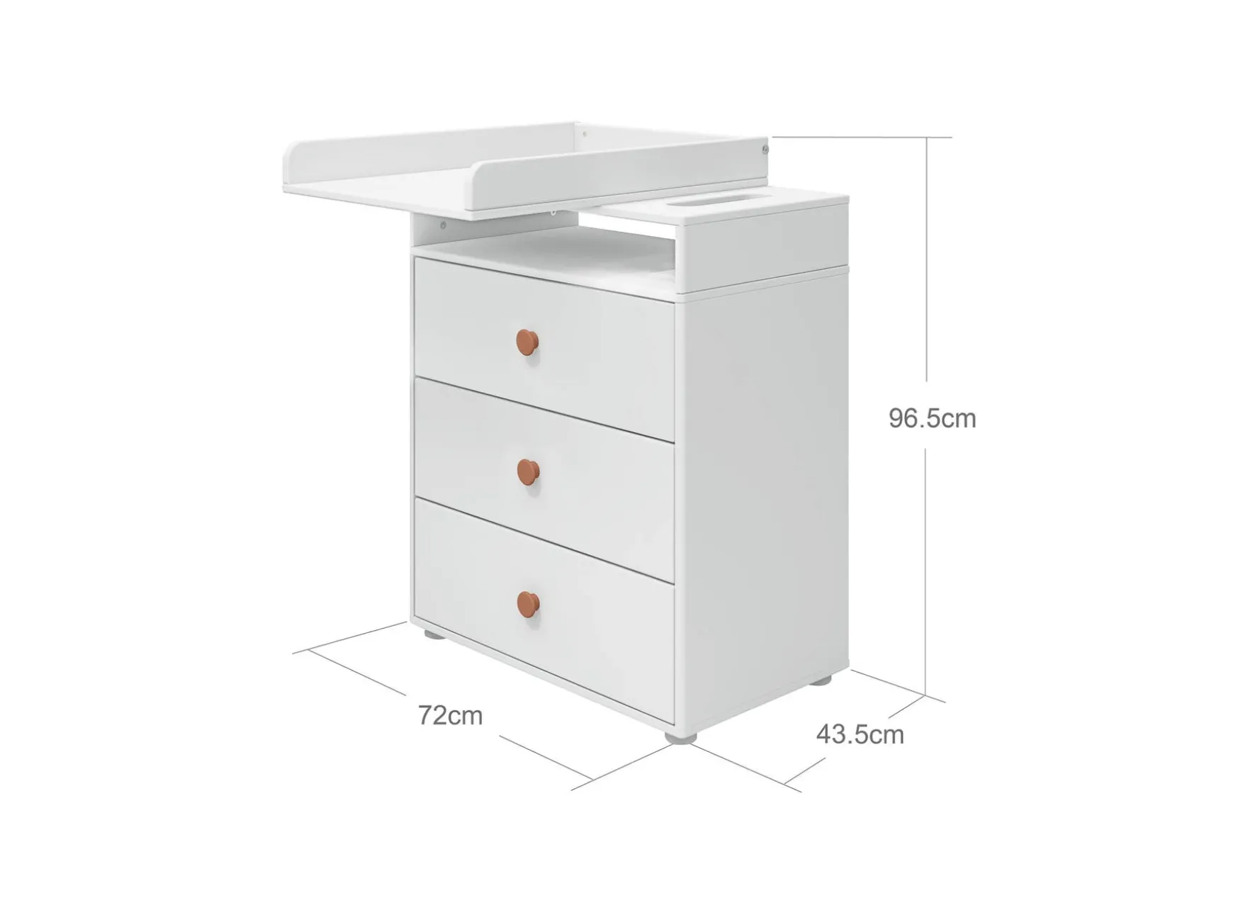 Puslebord, 3 skuffer